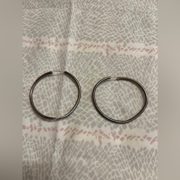 Vintage Silver Hoop Earrings - Picture 11 of 13